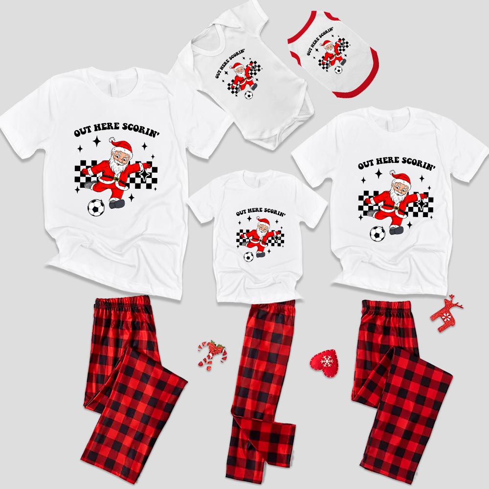 Unique Football Player Santa Pajamas Plaid Unique Football Player Santa Pajamas Plaid