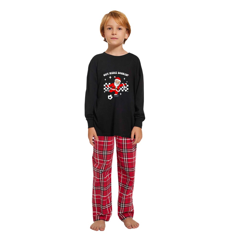 Santa Soccer Player Christmas Pajamas For Sport Lovers 100% Cotton Santa Soccer Player Christmas Pajamas For Sport Lovers 100% Cotton