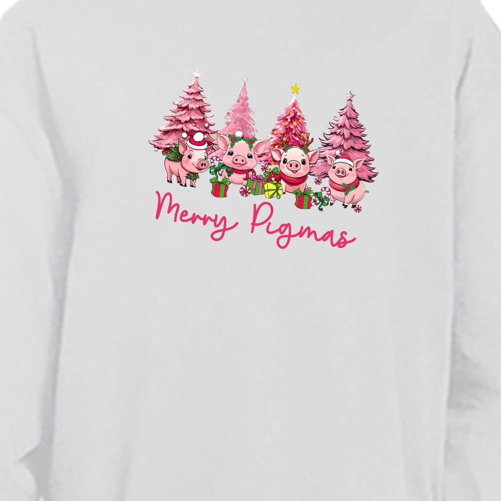 Pink Christmas Tree Pig Jammies Cotton Pink Christmas Tree Pig Jammies Cotton