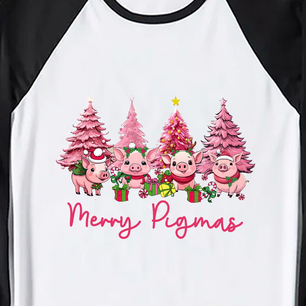 Funny Pink Pig Christmas Tree Pajamas
