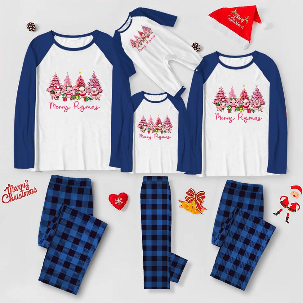 Funny Pink Pig Christmas Tree Pajamas