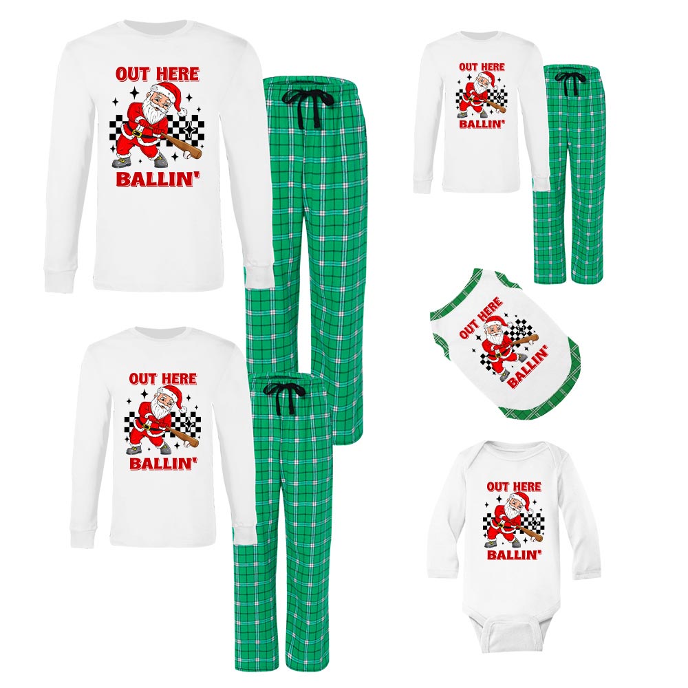 Cotton Baseball Christmas Pjs Long Sleeves Cotton Baseball Christmas Pjs Long Sleeves