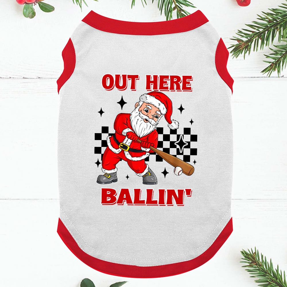 Baseball Santa Christmas Jammies Out Here Ballin' Baseball Santa Christmas Jammies Out Here Ballin'