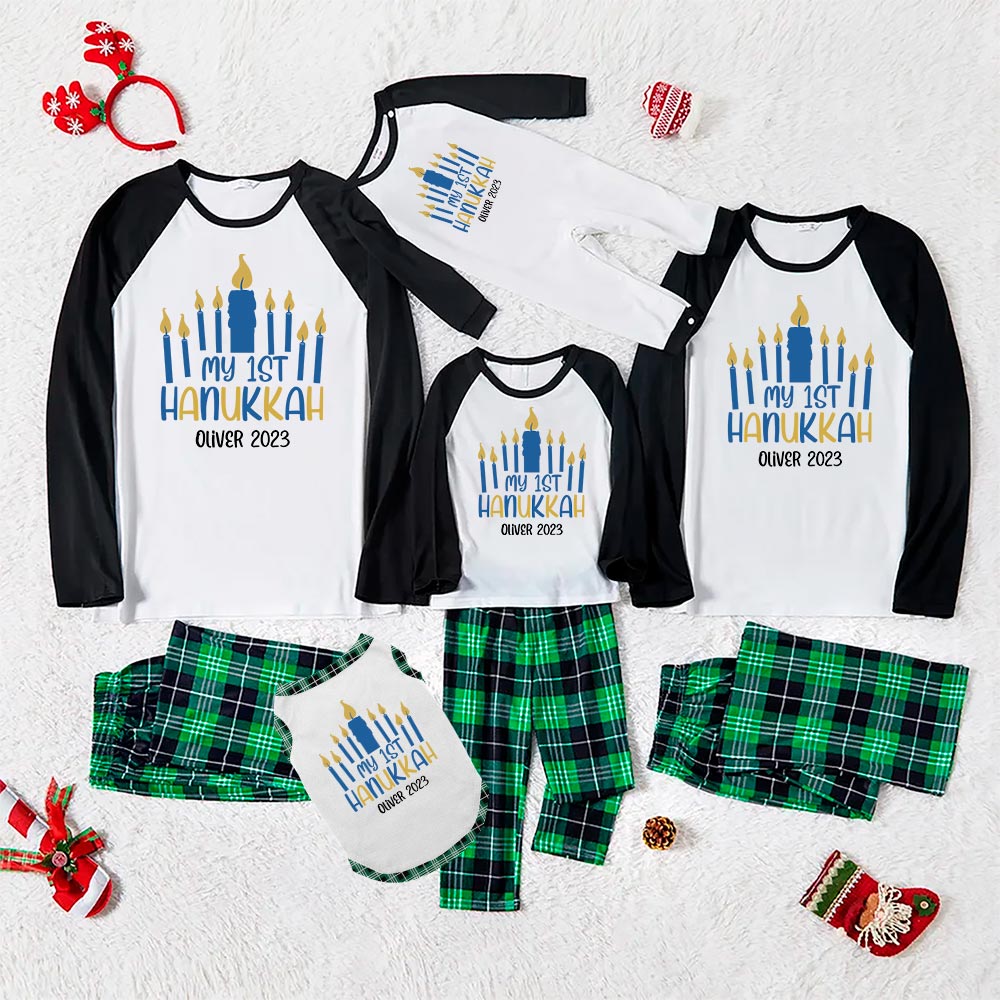 My First Hanukkah Custom Year And Name Pajamas My First Hanukkah Custom Year And Name Pajamas