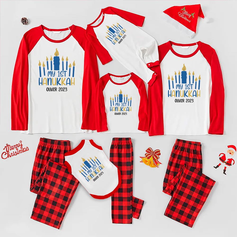 My First Hanukkah Custom Year And Name Pajamas My First Hanukkah Custom Year And Name Pajamas