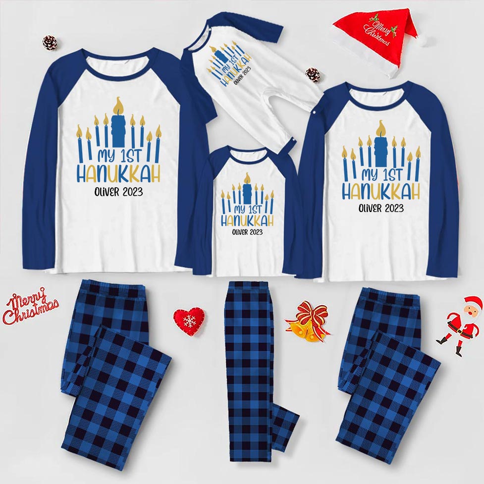 My First Hanukkah Custom Year And Name Pajamas My First Hanukkah Custom Year And Name Pajamas