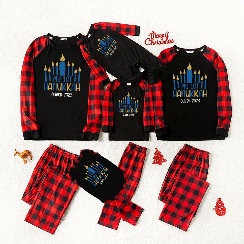 My First Hanukkah Custom Year And Name Pajamas My First Hanukkah Custom Year And Name Pajamas