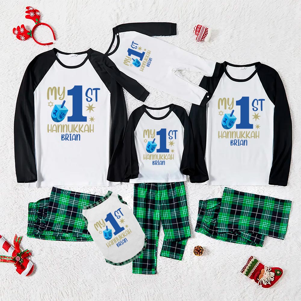 My First Hanukkah Personalized Pajamas With Name And Year My First Hanukkah Personalized Pajamas With Name And Year