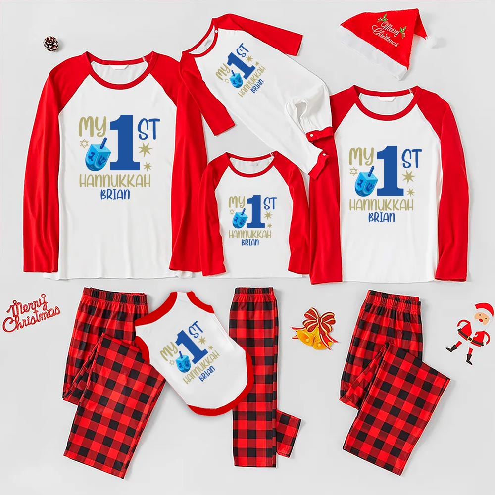 My First Hanukkah Personalized Pajamas With Name And Year My First Hanukkah Personalized Pajamas With Name And Year