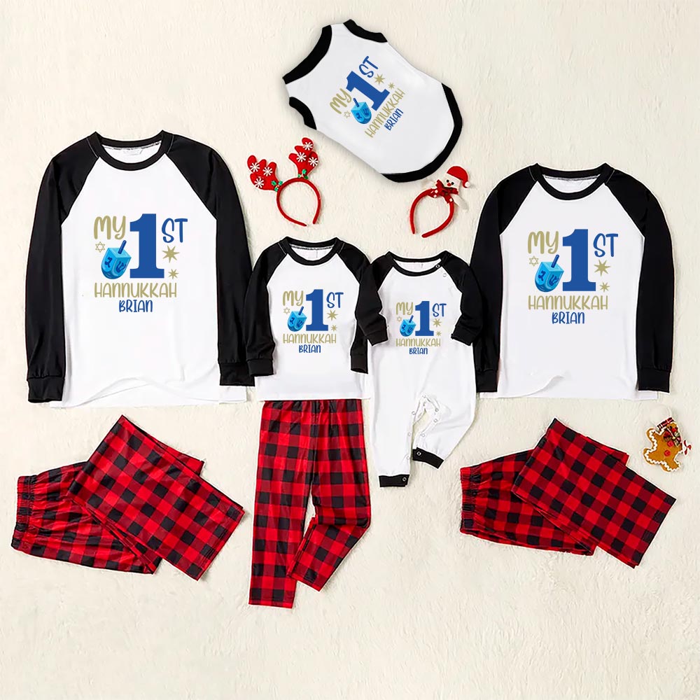 My First Hanukkah Personalized Pajamas With Name And Year My First Hanukkah Personalized Pajamas With Name And Year