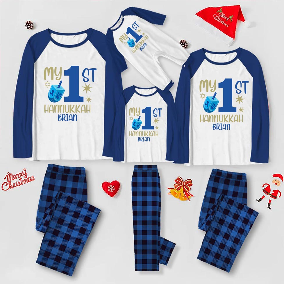 My First Hanukkah Personalized Pajamas With Name And Year My First Hanukkah Personalized Pajamas With Name And Year