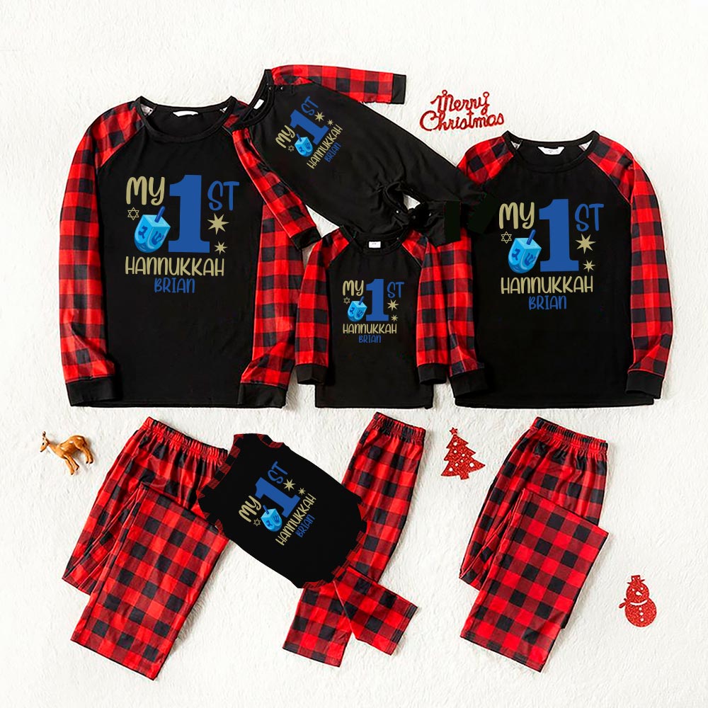 My First Hanukkah Personalized Pajamas With Name And Year My First Hanukkah Personalized Pajamas With Name And Year