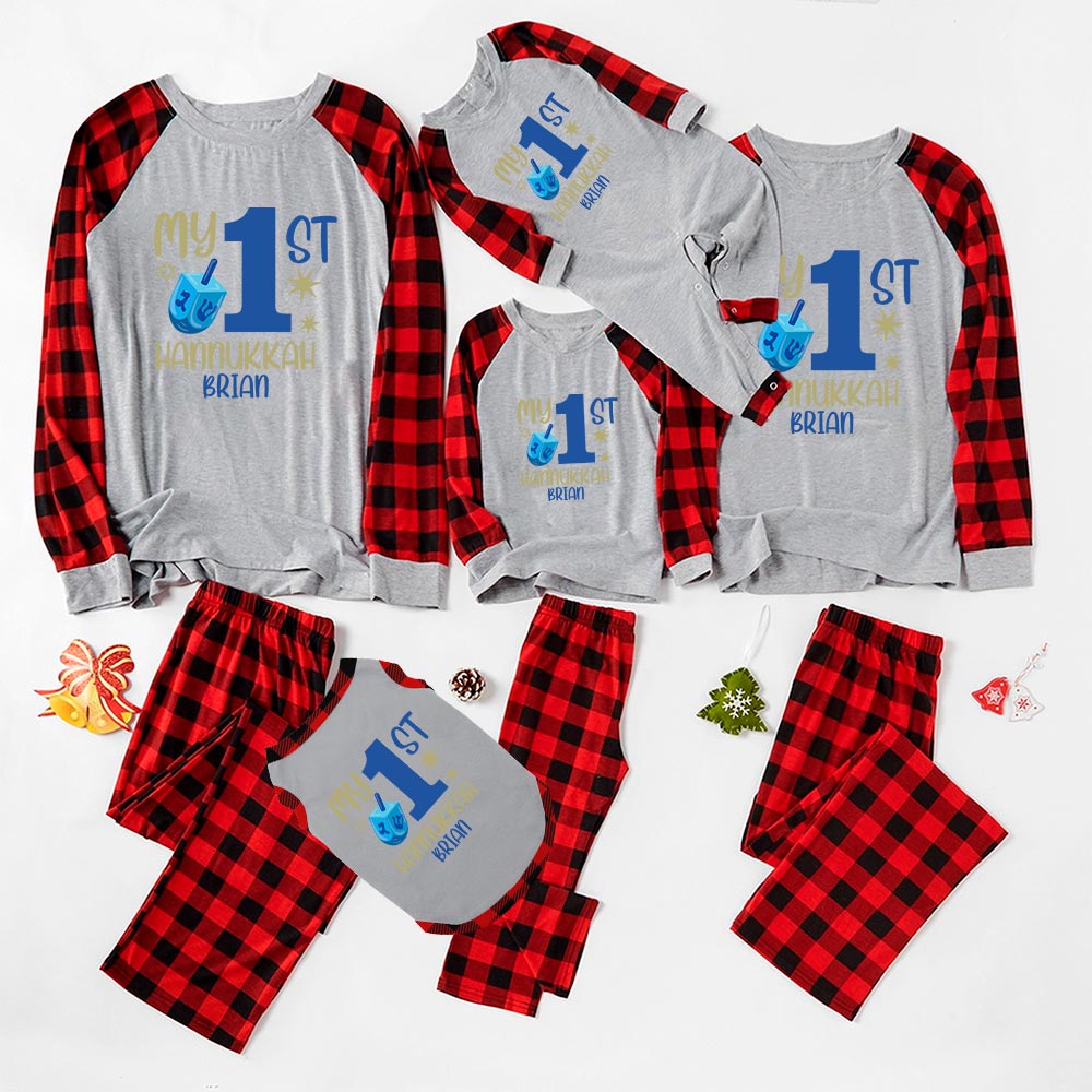 My First Hanukkah Personalized Pajamas With Name And Year My First Hanukkah Personalized Pajamas With Name And Year
