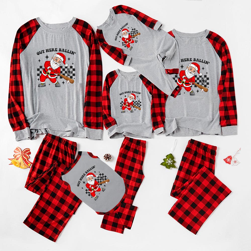 Festive Baseball Santa Matching Christmas Pajamas 6 Styles Festive Baseball Santa Matching Christmas Pajamas 6 Styles