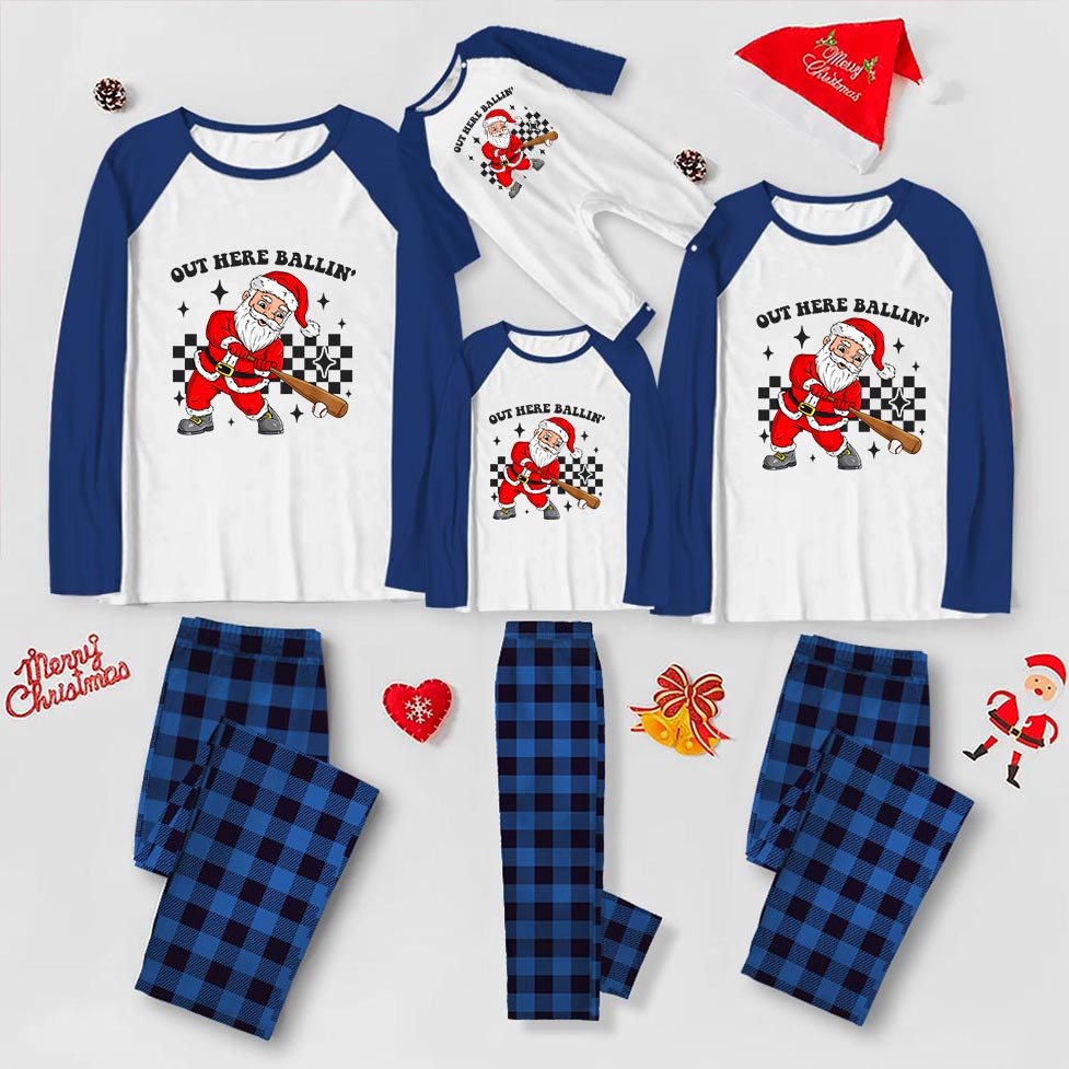 Festive Baseball Santa Matching Christmas Pajamas 6 Styles Festive Baseball Santa Matching Christmas Pajamas 6 Styles