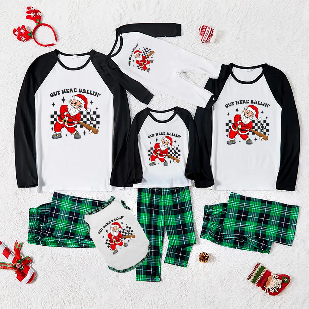 Festive Baseball Santa Matching Christmas Pajamas 6 Styles Festive Baseball Santa Matching Christmas Pajamas 6 Styles