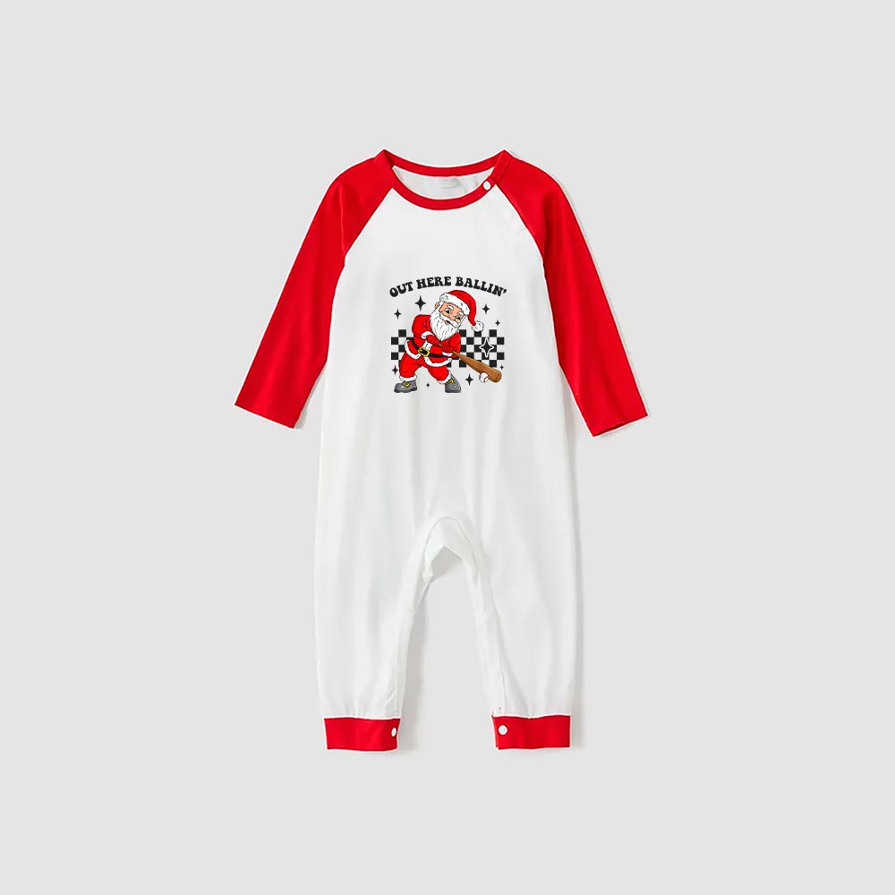 Festive Baseball Santa Matching Christmas Pajamas 6 Styles Festive Baseball Santa Matching Christmas Pajamas 6 Styles