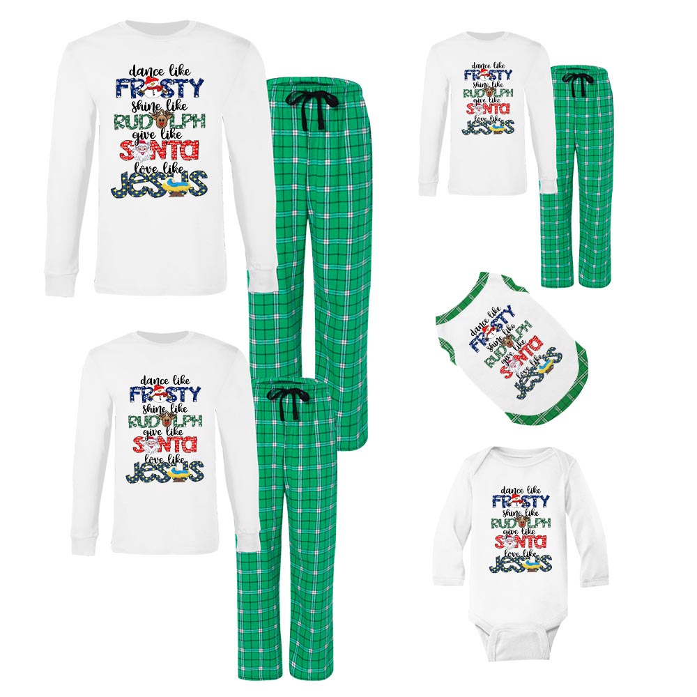 Funny Saying Rudolph Frosty Family Christmas Pjs Cotton